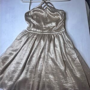Hollister Kids Formal Special Occasion Party Dress in Shimmering Gold Size 3